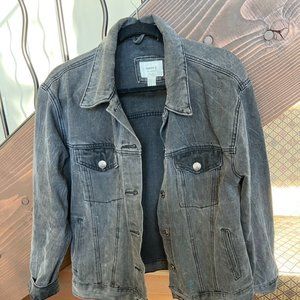 Black oversized jean jacket - medium